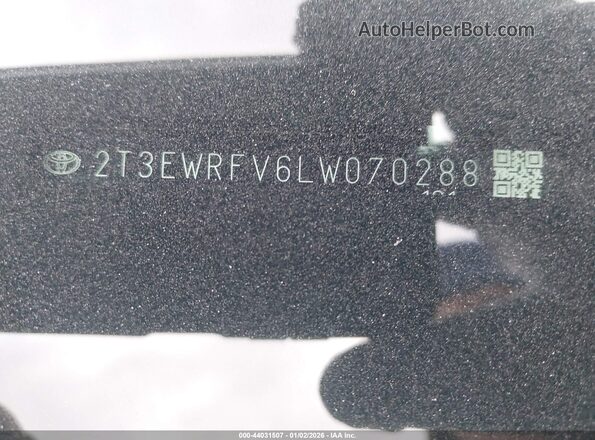 2T3EWRFV6LW070288 2020 TOYOTA RAV4 HYBRID Белый 