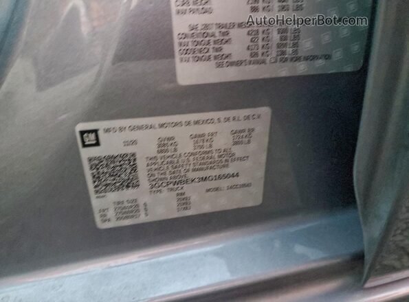 3GCPWBEK3MG165044 2021 CHEVROLET ALL MODELS Серый Вид наклейки с VIN-кодом