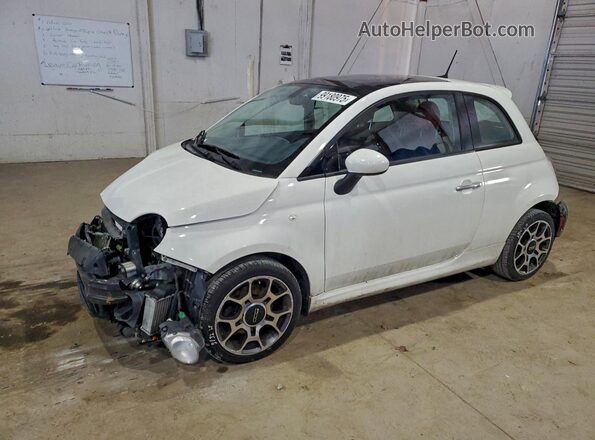 3C3CFFKH3JT255221 2018 FIAT 500 Белый Передняя левая четверть