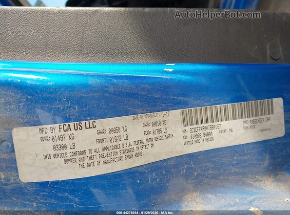 3C3CFFKR0HT580167 2017 FIAT 500 Blue Вид підкапотного простору