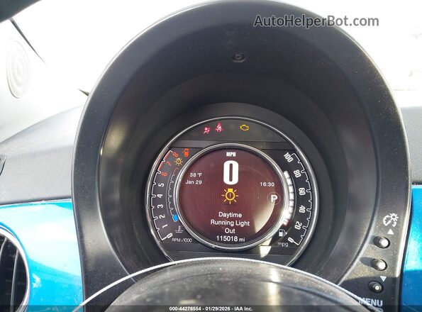3C3CFFKR0HT580167 2017 FIAT 500 Blue Вид задніх сидінь