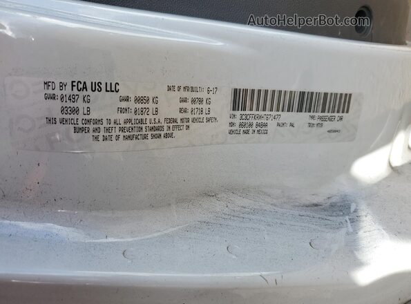 3C3CFFKRXHT671477 2017 FIAT 500 Синий Вид наклейки с VIN-кодом