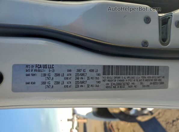 3C4NJDBB6KT827967 2019 JEEP COMPASS White VIN կոդի պիտակի տեսք