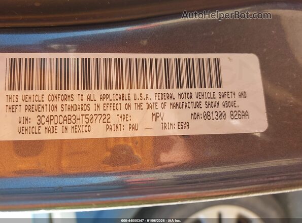 3C4PDCAB3HT507722 2017 DODGE JOURNEY Black Engine compartment view