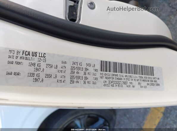 3C4PDCGG2GT178657 2016 DODGE JOURNEY White Widok komory silnika