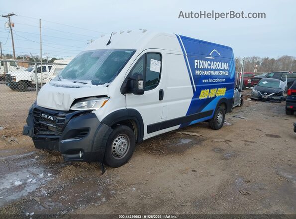 3C6LRVDG0SE523141 2025 RAM PROMASTER 2500 White წინა მარცხენა ხედი სამი მეოთხედიდან