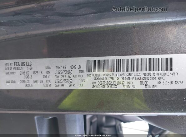 3C6TRVDG2LE118447 2020 RAM PROMASTER 2500 Черный Вид подкапотного пространства