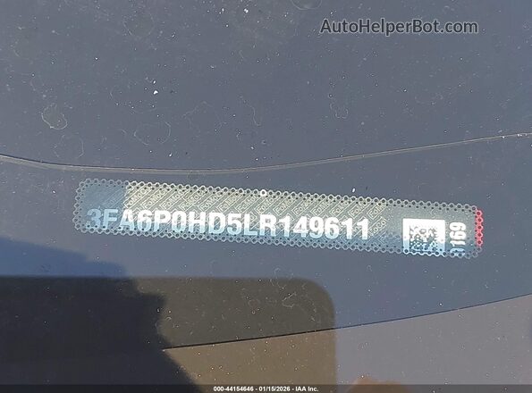 3FA6P0HD5LR149611 2020 FORD FUSION Red Widok komory silnika