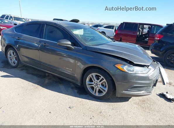 3FA6P0LU0JR247983 2018 FORD FUSION HYBRID Серый Передняя правая четверть