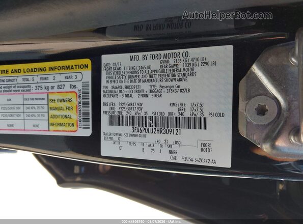 3FA6P0LU2HR309121 2017 FORD FUSION HYBRID Черный Вид подкапотного пространства