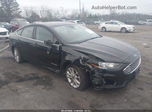 3FA6P0LU7KR128376 2019 FORD FUSION HYBRID Черный Передняя правая четверть