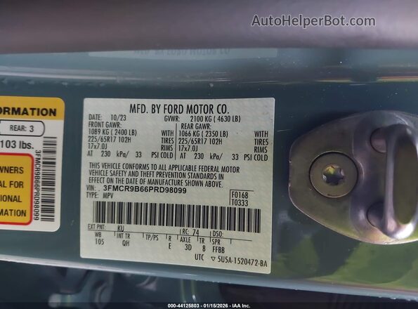 3FMCR9B66PRD98099 2023 FORD BRONCO SPORT Gray Widok komory silnika