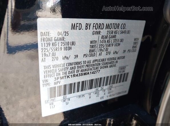 3FMTK1R43SMA14277 2025 FORD MUSTANG MACH-E Черный Вид подкапотного пространства