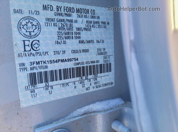 3FMTK1S54PMA99754 2023 FORD MUSTANG Серый Вид задней части салона