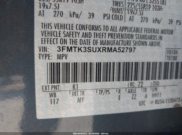 3FMTK3SUXRMA52797 2024 FORD MUSTANG MACH-E PREMI Синий Вид подкапотного пространства