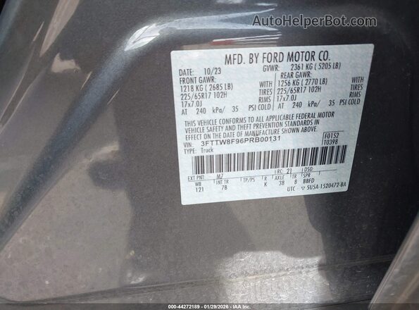3FTTW8F96PRB00131 2023 FORD MAVERICK Gray Vista del compartimento del motor