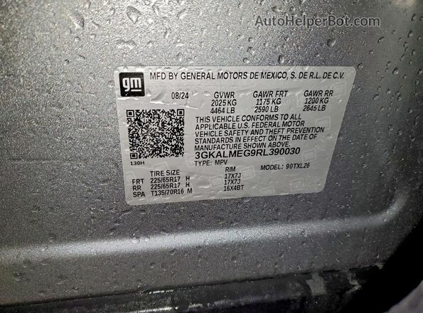 3GKALMEG9RL390030 2024 GMC TERRAIN Серый Панорамный вид салона 360°