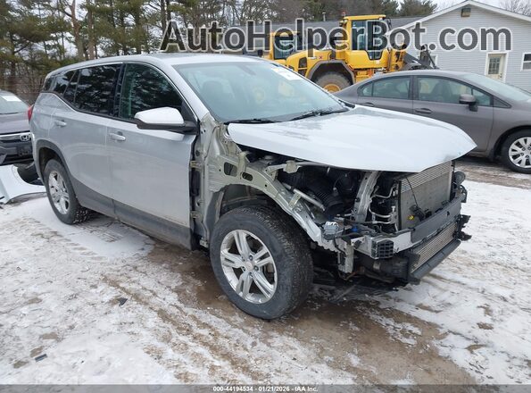 3GKALTEVXJL387733 2018 GMC TERRAIN Серебряный Передняя правая четверть