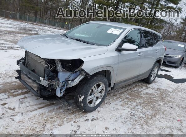 3GKALTEVXJL387733 2018 GMC TERRAIN Серебряный Передняя левая четверть