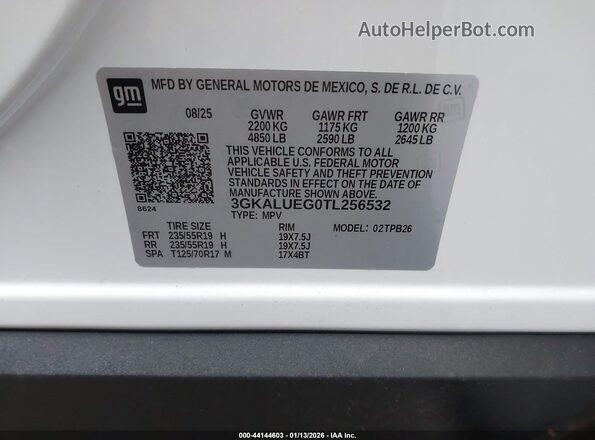 3GKALUEG0TL256532 2026 GMC TERRAIN Белый Вид подкапотного пространства