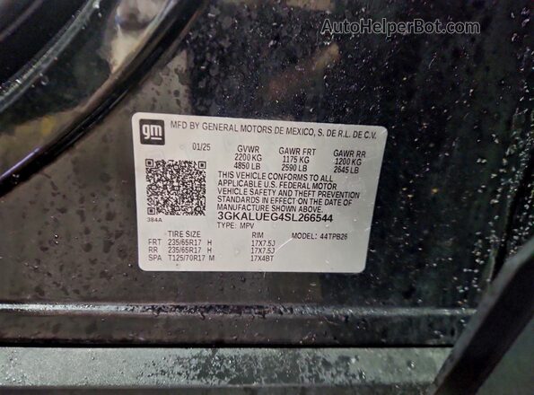 3GKALUEG4SL266544 2025 GMC TERRAIN Черный Панорамный вид салона 360°