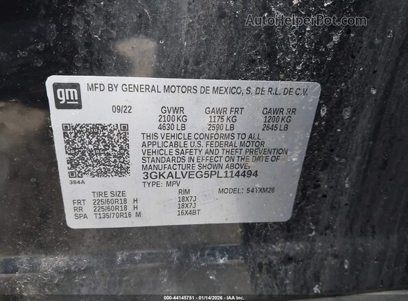 3GKALVEG5PL114494 2023 GMC TERRAIN Black Вид підкапотного простору
