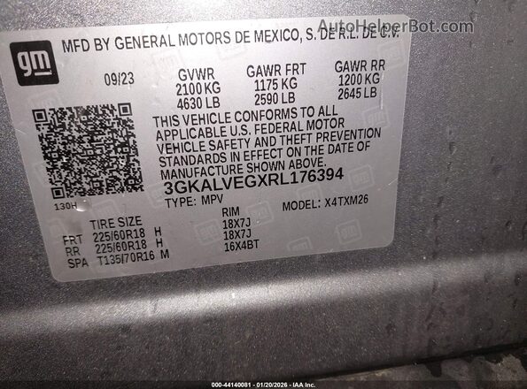 3GKALVEGXRL176394 2024 GMC TERRAIN Silver Вид підкапотного простору