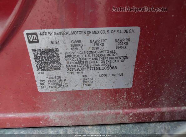 3GNAXHEG1SL105065 2025 CHEVROLET EQUINOX Красный Вид подкапотного пространства