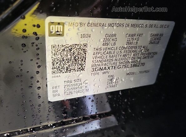 3GNAXTEG7SL186270 2025 CHEVROLET EQUINOX  Вид спереду