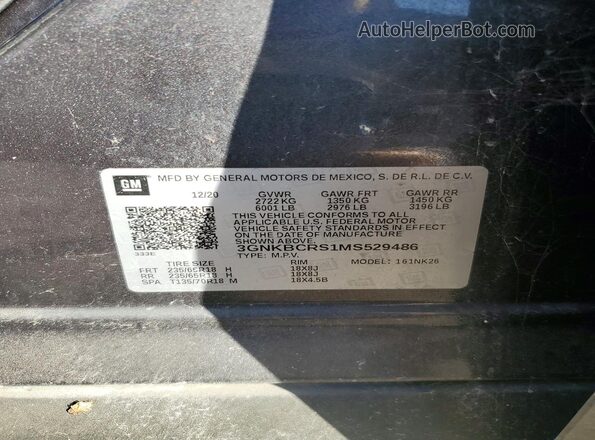 3GNKBCRS1MS529486 2021 CHEVROLET BLAZER Charcoal Vista del compartimento del motor