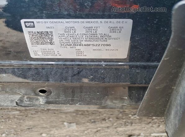 3GNKBHR48PS227096 2023 CHEVROLET BLAZER Черный Панорамный вид салона 360°