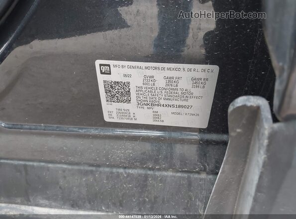 3GNKBHR4XNS189027 2022 CHEVROLET BLAZER Черный Вид подкапотного пространства