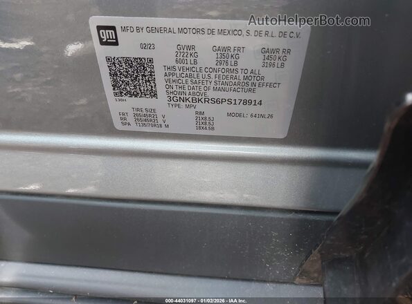 3GNKBKRS6PS178914 2023 CHEVROLET BLAZER Серый Вид подкапотного пространства
