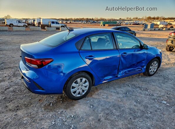 3KPA24AD2NE504376 2022 KIA RIO Синий Задняя правая четверть