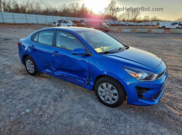 3KPA24AD2NE504376 2022 KIA RIO Синий Передняя правая четверть