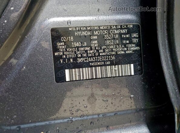 3KPC24A37JE022156 2018 HYUNDAI ACCENT Угольный Вид подкапотного пространства