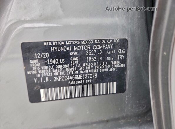 3KPC24A69ME137078 2021 HYUNDAI ACCENT Серый Вид подкапотного пространства