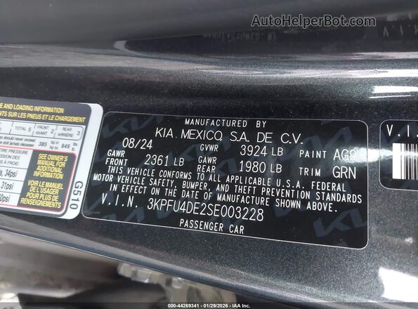 3KPFU4DE2SE003228 2025 KIA K4 Black Вид підкапотного простору