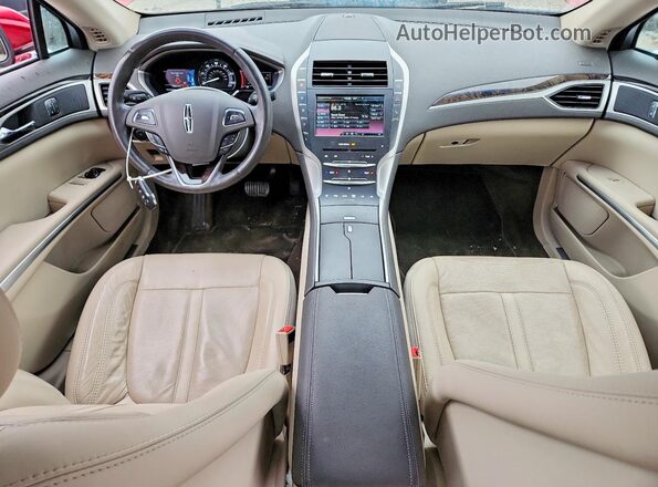 3LN6L2LU7GR620748 2016 LINCOLN MKZ Red Առջևի վահանակի տեսք
