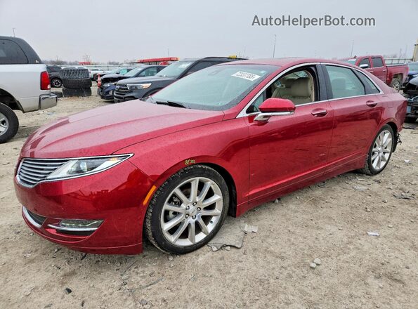 3LN6L2LU7GR620748 2016 LINCOLN MKZ Red Առջևի ձախ երեք քառորդ տեսարան
