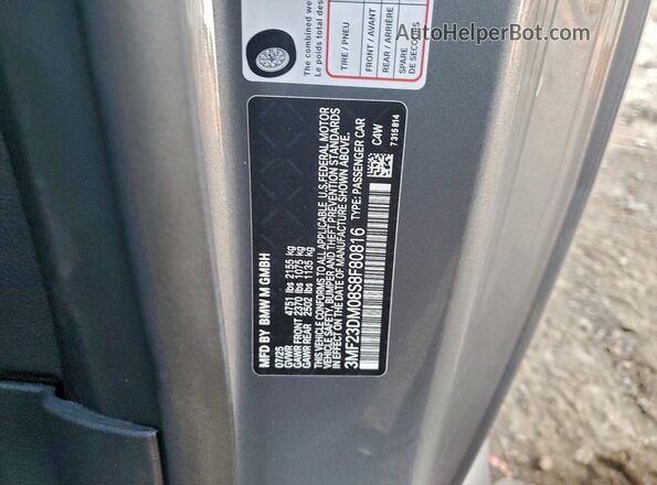 3MF23DM08S8F80816 2025 BMW M2 Gray Engine compartment view