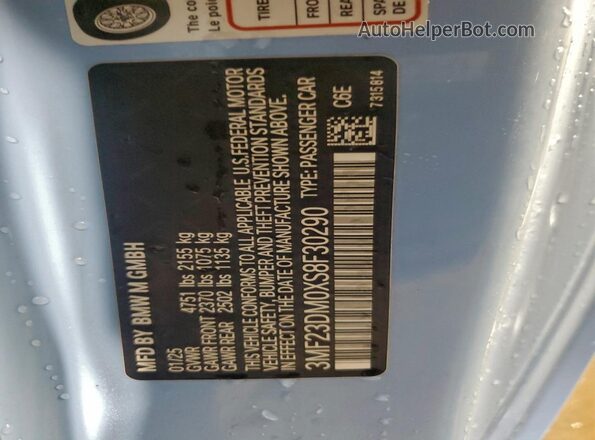 3MF23DM0XS8F30290 2025 BMW M2 Blue Widok komory silnika