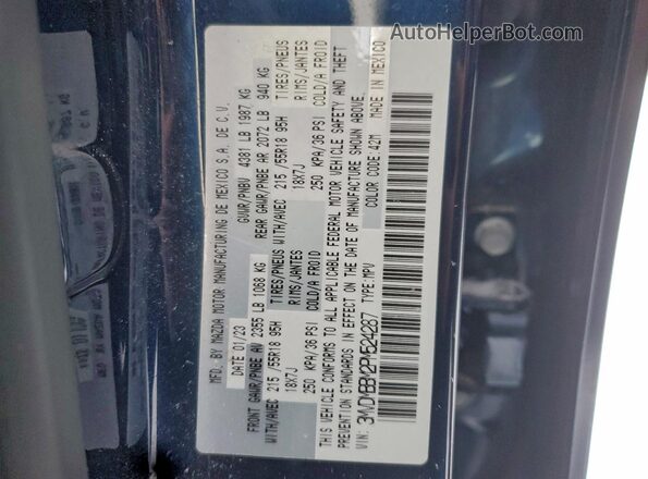 3MVDMBBM2PM524287 2023 MAZDA CX-30 Синий Вид подкапотного пространства