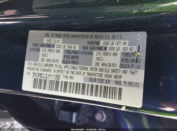 3MVDMBCL0LM111056 2020 MAZDA CX-30 Blue Вид підкапотного простору