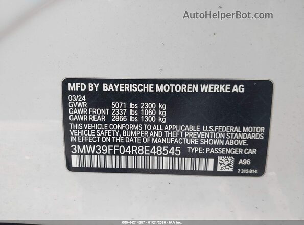 3MW39FF04R8E48545 2024 BMW OTHER Белый Вид подкапотного пространства