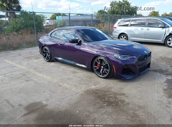 3MW43CM0XP8C98462 2023 BMW M2 Фиолетовый Передняя правая четверть