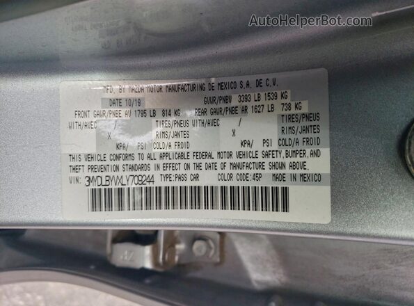 3MYDLBYVXLY709244 2020 TOYOTA YARIS Серебряный Вид подкапотного пространства