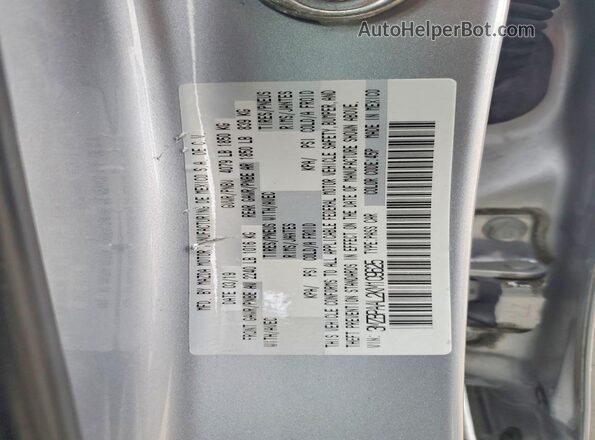 3MZBPAAL2KM109625 2019 MAZDA 3 Серебряный Вид наклейки с VIN-кодом