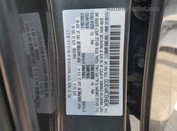 3MZBPADL0KM106783 2019 MAZDA 3 Серый Панорамный вид салона 360°