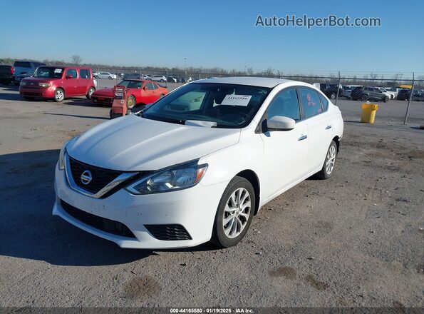3N1AB7AP0KY346905 2019 NISSAN SENTRA Белый Передняя левая четверть